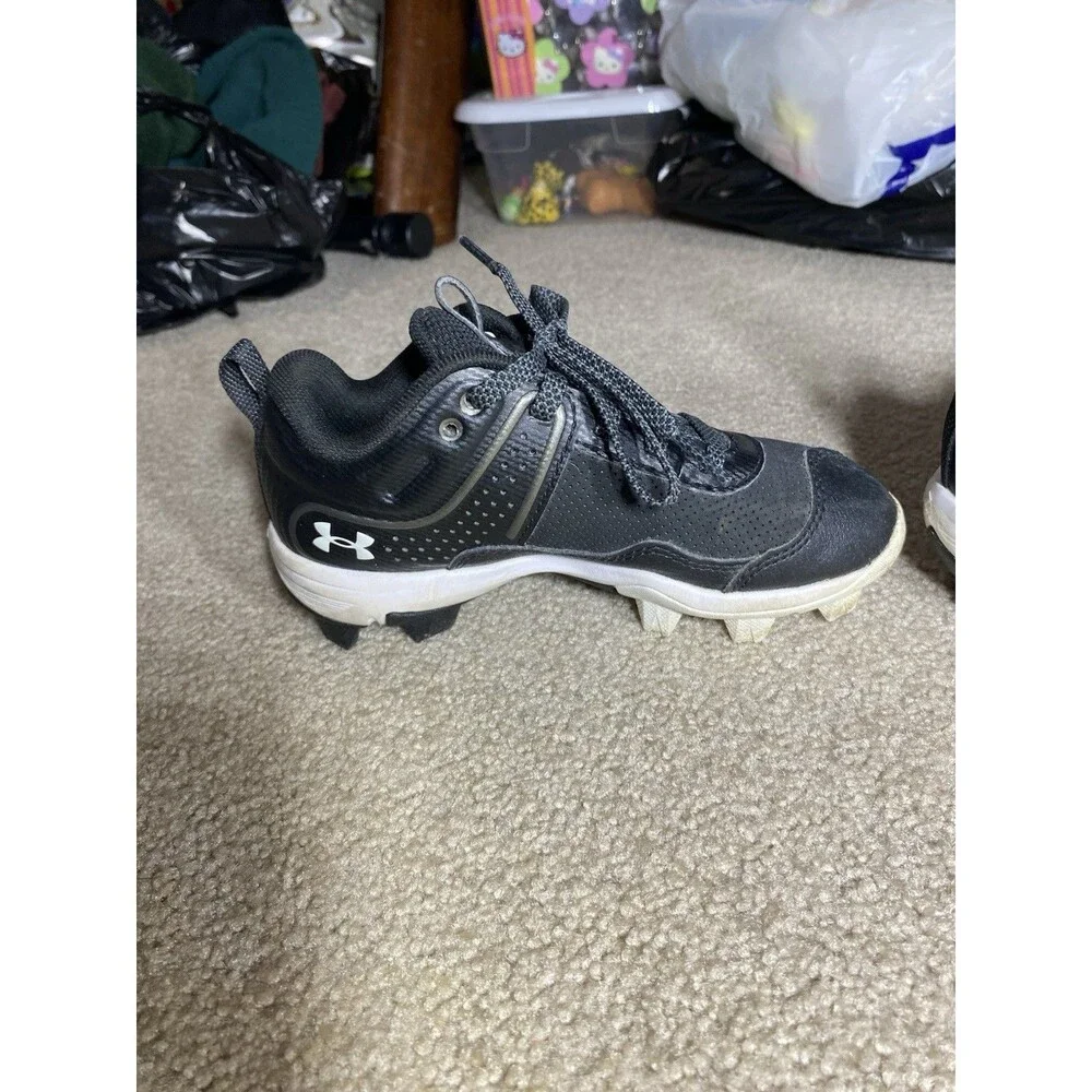 Under Armour Glyde RM Jr Youth Girls 12 Softball Cleats Black White 3024331-001